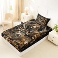 thumbnail image 4 of Castle Fairy Teens Vintage Autumn Bear Deer Twin Sheets 3pcs,Autumn Tree Leaves Bedding,Brown Orange Black,1 Fitted Sheet, 1 Flat Sheet and 1 Pillowcase, 4 of 6