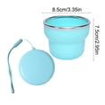 thumbnail image 3 of Vaso de agua plegable de silicona de 200 ml con tapa y cuerda colgante, vaso portátil para viajes, camping y exteriores, para bebidas frías y calientes., 3 of 7