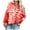 Red, variant on ICHUANYI 2023 Womens Tie dye Shirts Lapel Button Down Long Batwing Sleeve Blouses V Neck Casual Loose Tops