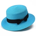 thumbnail image 5 of Hfnxid Classic Straw Boater Hat,Skimmer Hat,Flat Top Boater Hat,Casual Party Church Hat for Men Women, 5 of 5