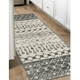thumbnail image 3 of Unique Loom Tribal Trellis Collection Area Rug - Alami (2' x 8' Runner Ivory and Gray/Black), 3 of 11