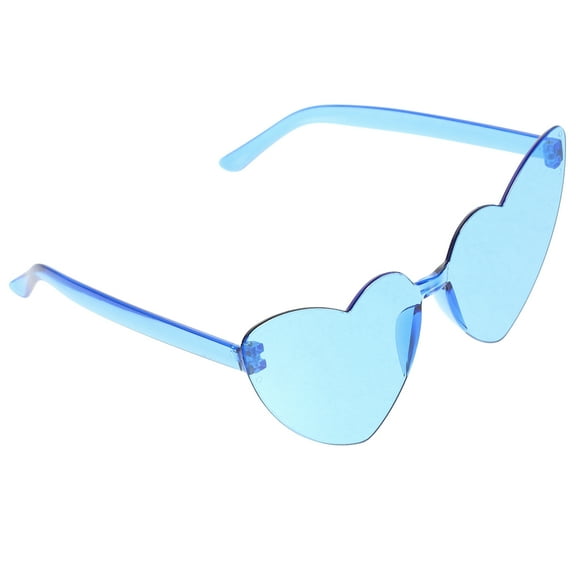 OUNONA Blue Heart Shaped Sunglasses for Made from Durable PC Material Lightweight and Trendy 6.5 Inch