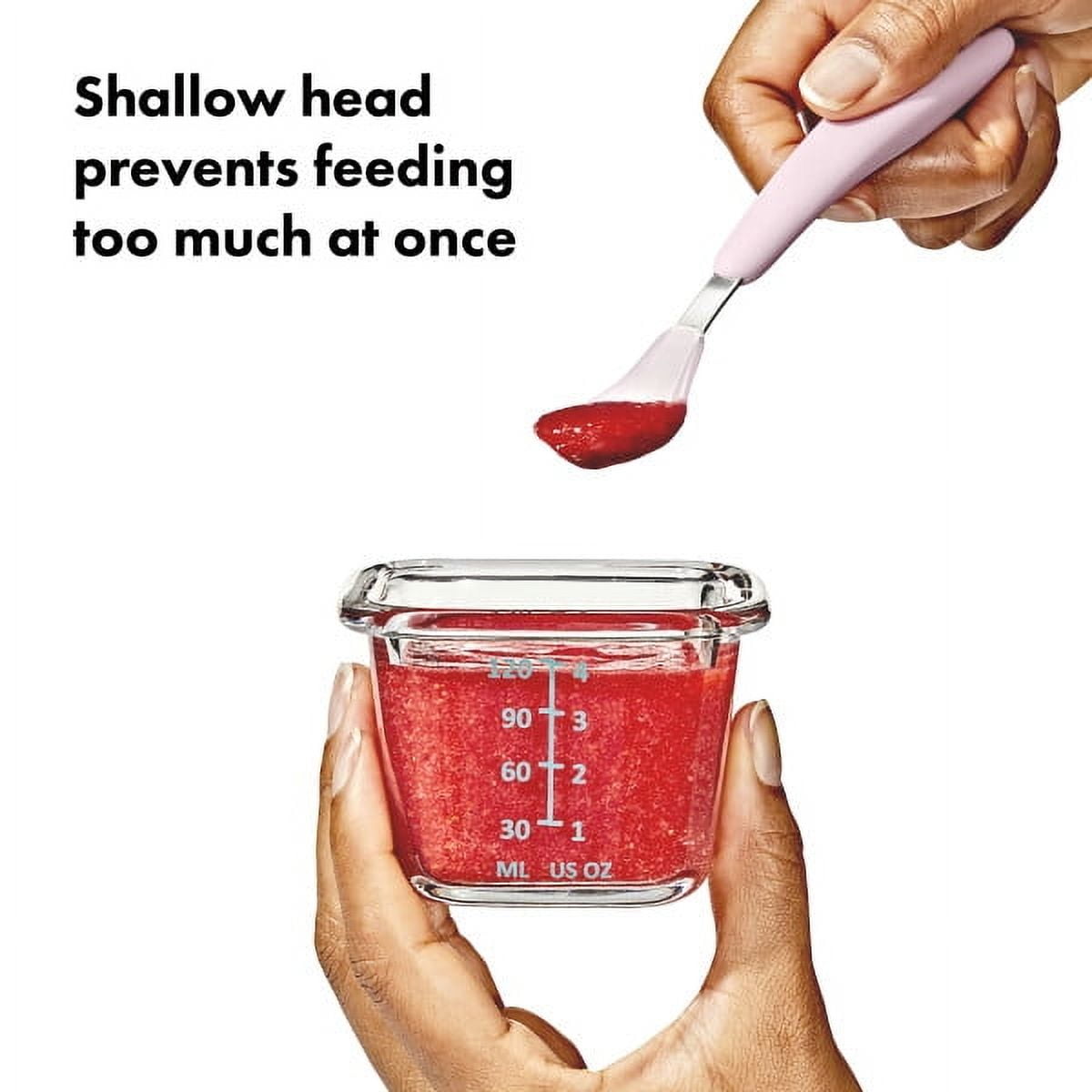 OXO Tot Feeding Spoon Set, for AGES 6+ Months, Opal and Blossom