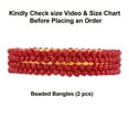 thumbnail image 4 of Efulgenz Indian Beaded Bangles Faux Pearl Bracelet Bangle Set for Women Indian Wedding Bridal Bollywood Handcrafted Bangle Bracelets Fashion Jewelry (2 Pcs) Size 2.6, 4 of 7