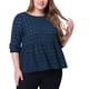 thumbnail image 1 of Blude talgrande pamujer, manfarol 3/4, cintuceñida, encaje, volantes, peplum, blusas Azul marino 4XL, 1 of 4