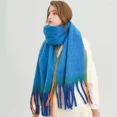 thumbnail image 2 of Nueva moda rayas Mohair bufanda gruesa hombres mujeres invierno sólido borla bufanda estudiantes cálido extendido largo chal pañuelo, 2 of 4