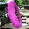 thumbnail image 6 of FH Group 14.5-15.5" Doe16 Purple Faux Rabbit Fur Steering Wheel Cover with Air Freshener, 6 of 6