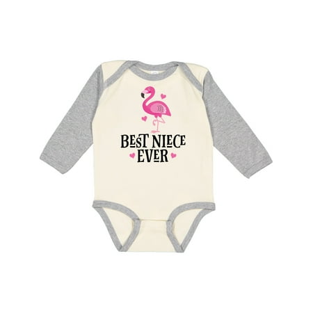 

Inktastic Best Niece Ever Flamingo From Aunt Gift Baby Girl Long Sleeve Bodysuit