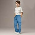 thumbnail image 2 of MKOSPLRT Kids Cargo Sweatpants with Pocket Waist Athletic Joggers Solid Baggy Running Sport Straight Leg Pants 3-14 Years, 2 of 8