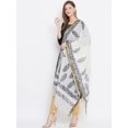 thumbnail image 2 of eloria Floral Off White Woman's Indian Ethnic Chunni, Dupatta, Stole, Scarf Shawl Wrap, 2 of 4