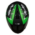 thumbnail image 4 of SB-39 Rox Rockers Glossy Black & Green L Size Full Face +Smoke Visor 600 mm, 4 of 5
