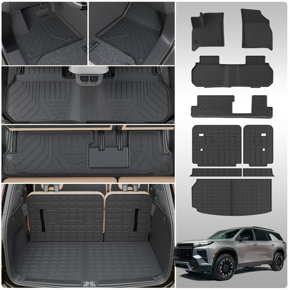 Floor Mats for 2024 2025 2026 Chevy Traverse&GMC Acadia Cargo Liner Back Seat Cover Protector Caogo Mats