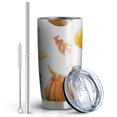 thumbnail image 2 of 20oz Tumblers Fall Leaves Pumpkin Stainless Steel Vacuum Insulated Double Wall Travel Tumbler Cups Mug with Lid and Straw,Cleaning Brush for Cold & Hot Drinks, 2 of 7