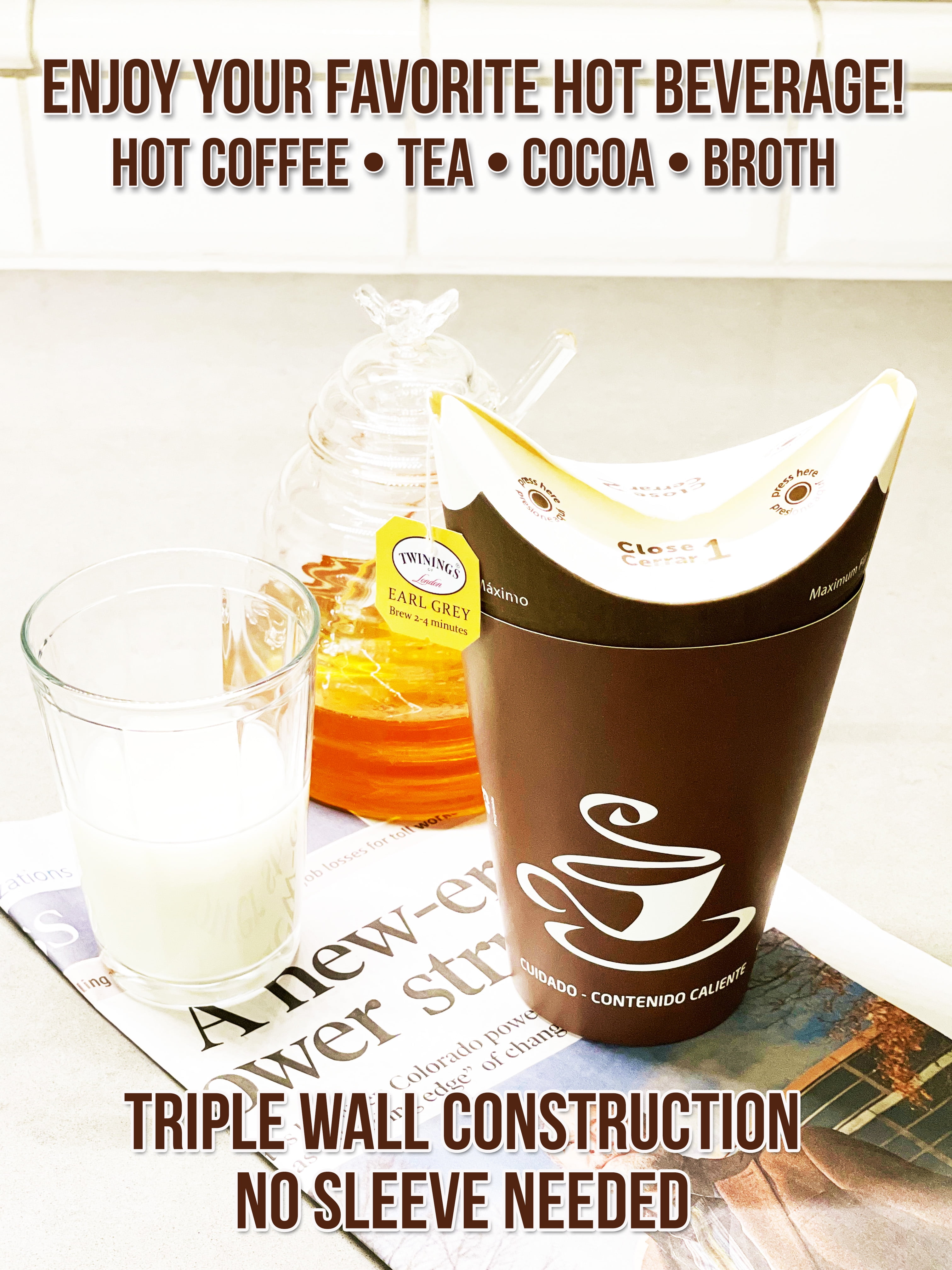 Disposable Coffee Cups - 10 Ounce - Coffee Cups. Eco Friendly Paper Cups.  To Go Coffee Paper Cups. Coffee Bar Paper Cups. 50 Paper Coffee Cups.  Office ...