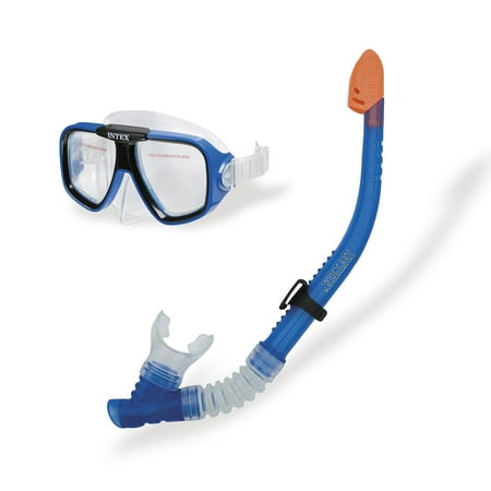 - Intex Reef Rider Swimming Diving Mask & Easy Flow Snorkel Set for Ages 14+, Blue