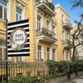 thumbnail image 2 of Happy Harvest House Flags For Outdoor, Fall White Pumpkin Oak Leaf Wreath Black Whote Stripes Small Double Side Yard Flags Weather Proof House Decor for Lawn Outside Holiday 28 x 40 Inches, 2 of 9