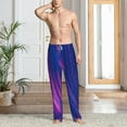 thumbnail image 5 of Uemuo Neon Gradient Blue Pattern Men's Wide Leg Palazzo Lounge Pants with Pockets Light Weight Loose Comfy Casual Pajama Pants-Medium, 5 of 9