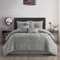 thumbnail image 3 of Lanco Chevron Shabby Chic 7 Piece Comforter Set Grey, Bed Size Queen, 100% Polyester Fill, 3 of 6