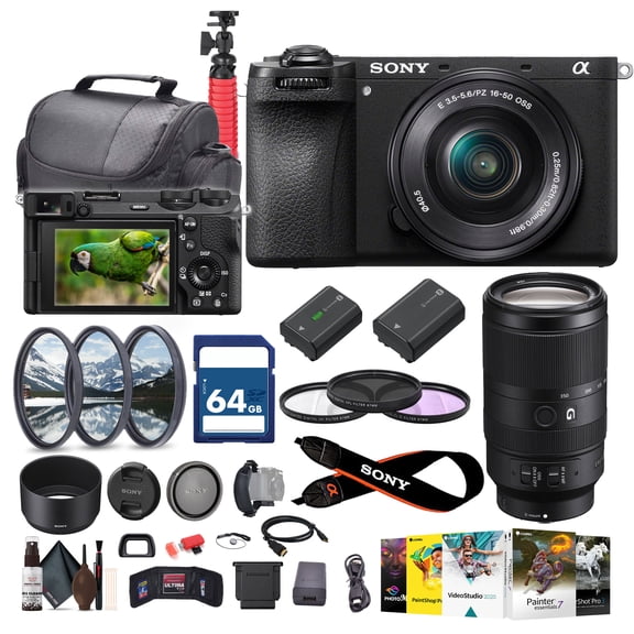 Sony a6700 Mirrorless Camera with 16-50mm Lens   Sony E 70-350mm f/4.5-6.3 G OSS Lens   64GB Memory Card   NP-FZ100 Battery   Photo Software   Filter Kit   More