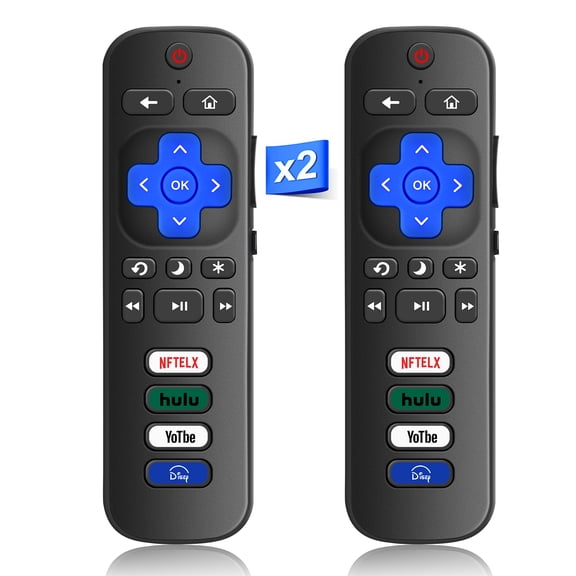 (Pack of 2) Replacement-Remote-Control for Roku-TV, Compatible with TCL Roku/for Hisense Roku/for Onn Roku/for Philips Roku Smart TVs (Not for Stick and Box)