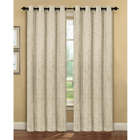 Burgundy Velvet Curtains - Matine Embossed Velvet Extra Wide 54 x 84 in. Grommet Curtain Panel