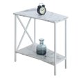 thumbnail image 1 of Convenience Concepts Table de Coin Tucson en Bois de Faux Marbre Blanc, 1 of 3