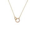 thumbnail image 2 of TRKIYQC Collar geométrico de circón, joyería de cadena de clavícula entrelazada de doble anillo para mujeres y niñas TRKIYQC casual, 2 of 7
