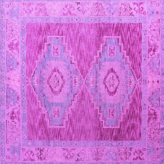 Ahgly Company Indoor Square Oriental Purple Modern Area Rugs, 5' Square