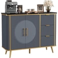 thumbnail image 2 of Vecenuy 47.3" Modern Buffet Cabinet with 2 Doors & 3 Drawers, Fluted Coffee Bar with Storage for Dining Room, Living Room, Entryway, Navy Blue, 2 of 9