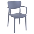 thumbnail image 3 of Luxury Commercial Living 5-Piece White and Gray Round Outdoor Patio Dining Set with Arm Chairs 47.5", 3 of 6