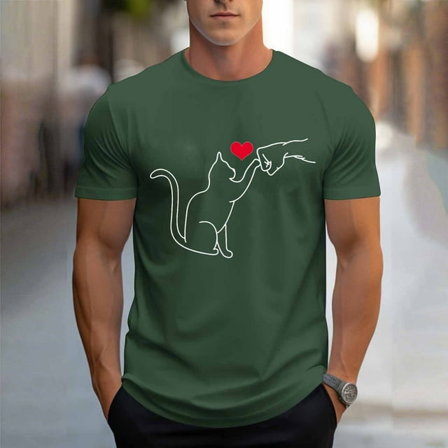 Tops para hombre, blusas y camisas de cuello redondo y manga corta para hombre, blusas casuales de cuello redondo con estampado de moda para hombre, blusas de cuello redondo y manga corta, camisas par