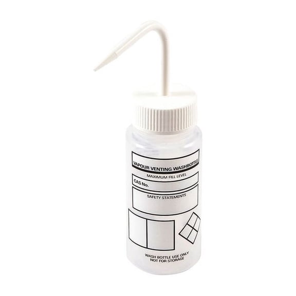 Dynalon Wash Bottle, White, Vented, 250mL, PK3 506475-0001