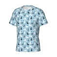 thumbnail image 3 of Yiaed Black White Gray Rabbit Print Mens Short Sleeve Tight Fit T-Shirt, Crewneck Casual Tee-XX-Large, 3 of 5