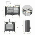 thumbnail image 5 of CIESMSI Baby Bedside Bassinet w/Changing Table,5-in-1 Portable Playard Nursery Center Newborn to Toddler Pack n Play Cribs, 5 of 7