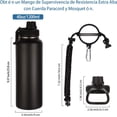 thumbnail image 2 of Botellas de agua aisladas a granel,paquete de 2 unidades,botella deportiva de acero inoxidable de 40 onzas,con asa de paracaídas y tapa de boquilla,termo de agua de viaje(mix,juego de 2), 2 of 4
