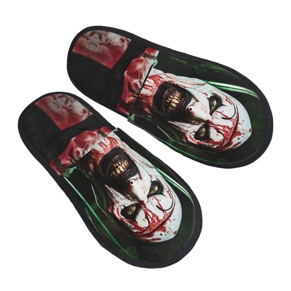 Terrifier 2 Furry Slippers For Men Women Fuzzy House Slippers Winter Anti-Slip Indoor And Outdoor Slip On Shoes Medium