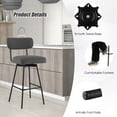 thumbnail image 4 of Gymax 2PCS Swivel Bar Stool 29'' Upholstered Bar Height Dining Chair w/ Footrest Grey, 4 of 5