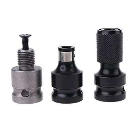 

FAIOIN 3 Pcs/Set Drill Chuck Adapter 1/2 Square to 1/4 Hex Socket Adapter Converter