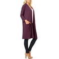 thumbnail image 2 of MOA COLLECTION Women's Solid Casual Basic Comfy Office Loose Fit Pockets Knee Length Sweater Cardigan, 2 of 4