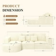 thumbnail image 4 of Hawsaiy 104" Modular Sectional Sofa with L-Shape Chaise,Cloud Sectional Modern Sleeper Couch with Deep Seat,Sponge Compression Sofas, No Assembly (Beige Corduroy Fabric), 4 of 9