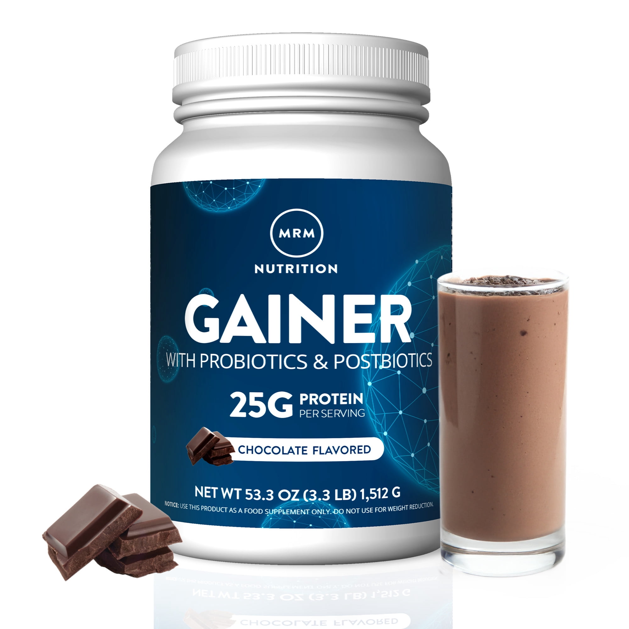 MRM 100% ALL NATURAL GAINER, CHOCOLATE, 3.3LB Tub