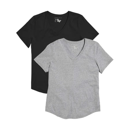 Women's Plus Size Short Sleeve V-neck T-shirt Value Pack