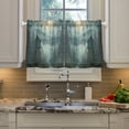 thumbnail image 2 of Yayeee Kitchen Curtains Tier Pair Light Filtering 27"x24" Rod Pocket Short Cafe Window Panel, Forest House, 2 of 7
