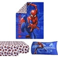 thumbnail image 4 of Spider-Man Ensemble de Draps pour Enfants avec Couette Réversible Lit Simple en Sac 4 Pcs pour Enfants, 4 of 4