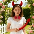 thumbnail image 2 of Diadema de tela con cuernos y cola para cosplay de adultos; elástica y ajustable; ideal para fiestas góticas, festivales, Halloween, sesiones fotográficas y el escenario, 2 of 5