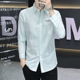 thumbnail image 5 of Ropa formal de negocios de manga larga para oficina, camisa y blusa para hombre, vestido de verano con botones, moda 2024, blusa informal de diseñador para hombre, 5 of 5