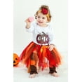 thumbnail image 5 of Happy Town Baby Girl Thanksgiving Outfits Pumpkin Long Sleeve Romper Tulle Tutu Skirt Headband Fall Halloween Set, 5 of 5