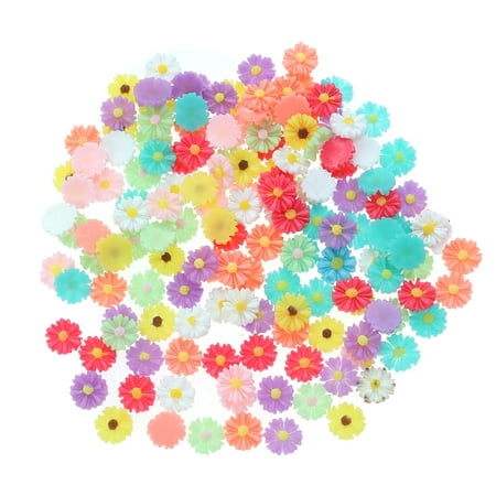 

50pcs 9mm Mixed Color Small Daisy Flower Resin Flatback DIY Jewelry Phone Decoration
