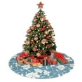 thumbnail image 4 of Christmas Tree Skirt, Lilies Flowers Light Blue Soft Plush Christmas Tree Decorations Indoor, Tree Skirts Mat for New Year Halloween Holiday Christmas Party Decor 30", 4 of 6