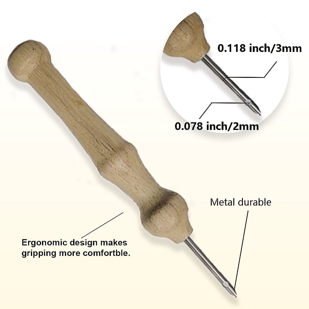 Polyester Cotton Punch Needle 4Folded Yarns Embroidery Kits Included Threader Cotton Thread Punch Needle Thread Clips 3.5MM Wooden Needle Gnome